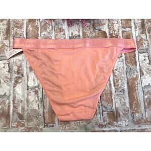 VICTORIA'S SECRET LOGO COTTON BLEND LARGE TANGA PANTIES